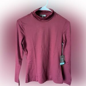 Judy P red burgundy Jackie turtleneck top long sleeve Top Women’s Size XS NWT